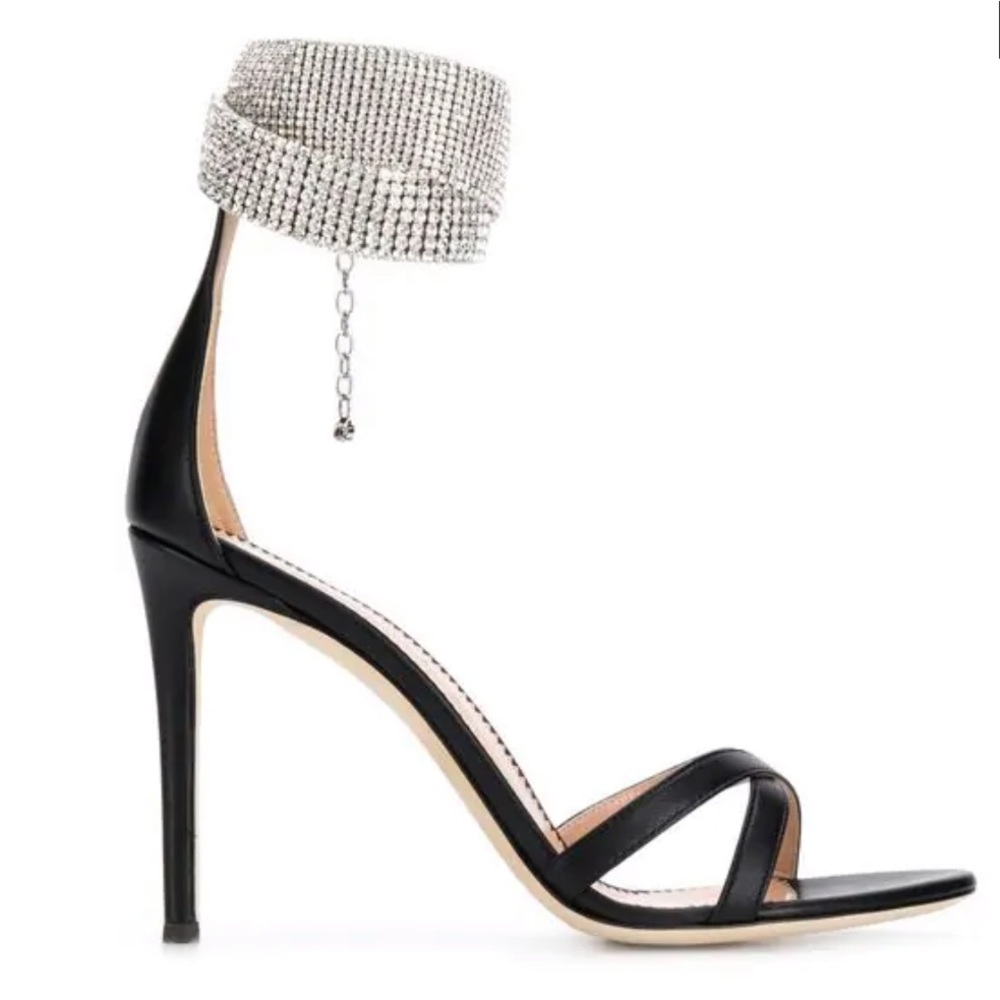 Giuseppe Zanotti Janell crystal sandals leather 38